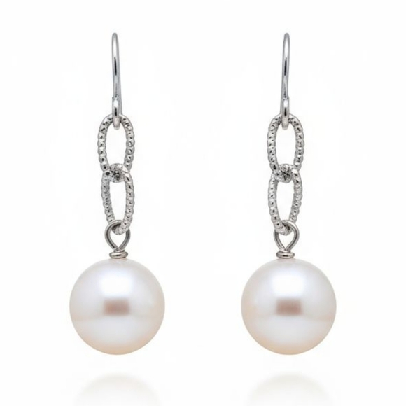 NIB Stella Grace Sterling Silver Freshwater Pearl Drop Earrings!!